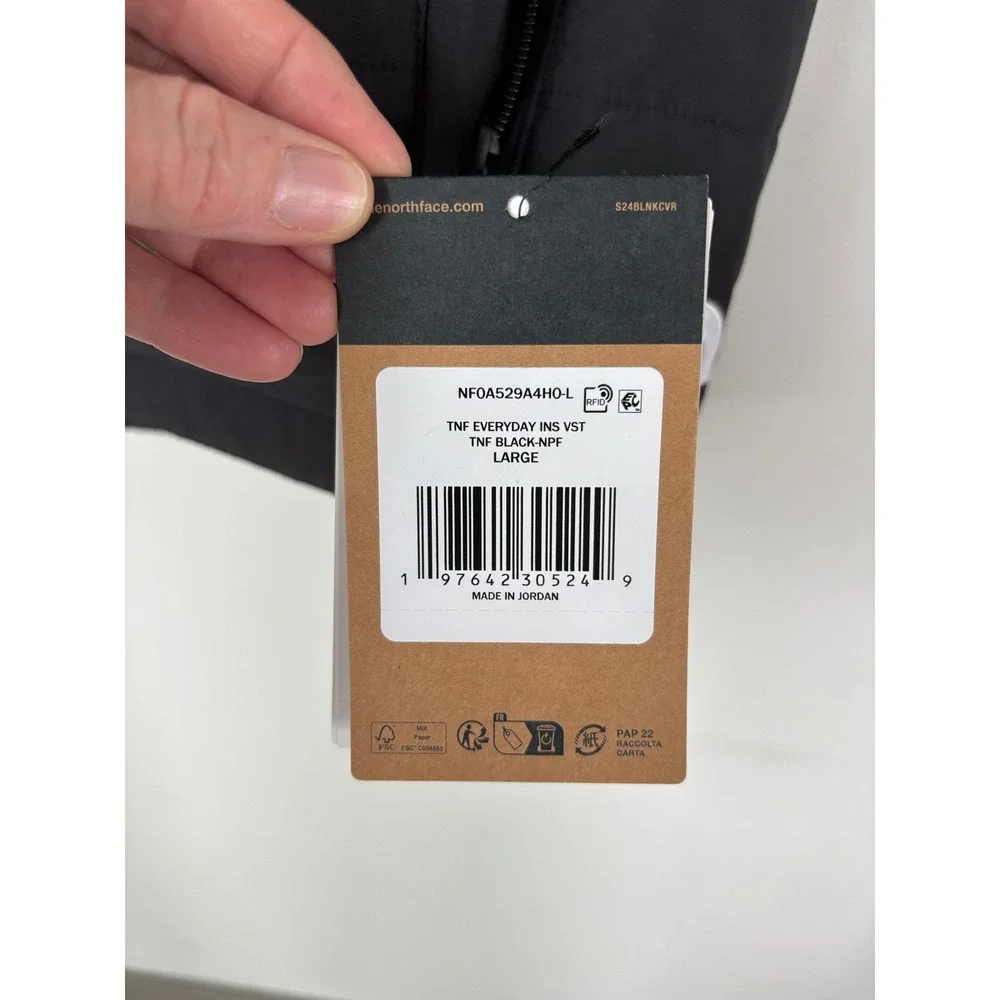 The North Face Avanade Puffer Vest Mens Large Black Full‎ Zip NF0A529A NEW